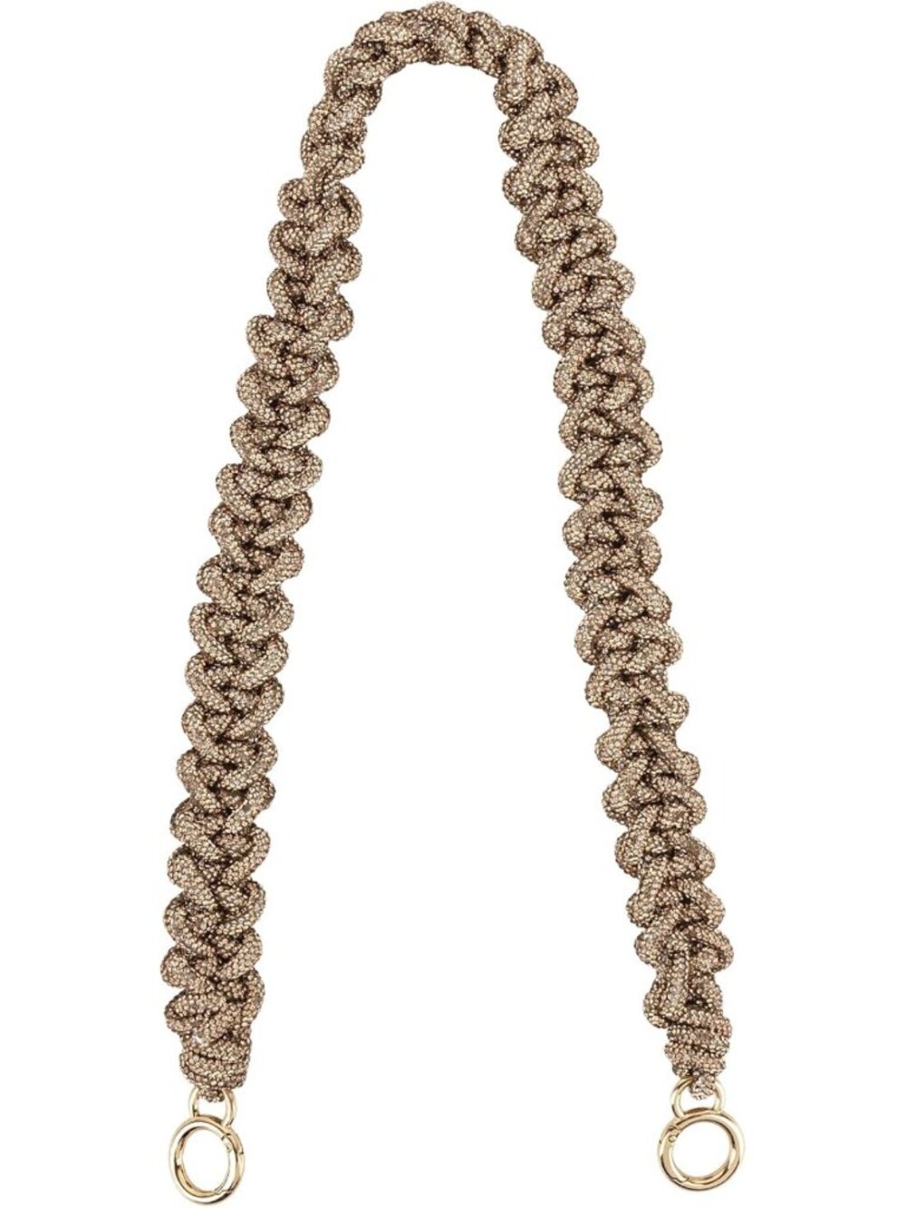 Gold Crystal Braided Purse Strap - Shiny Metal Replacement for Handbags